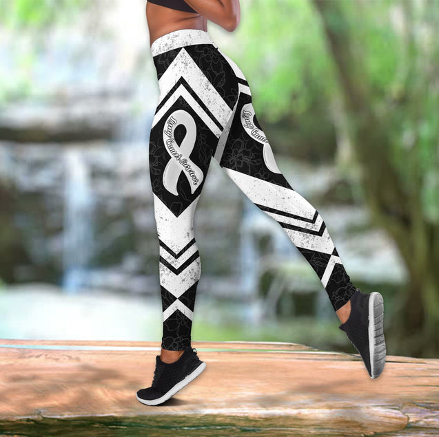 Lung cancer ribbon legging + hollow tank combo HAC120503s1-Apparel-HG-S-No tank-Vibe Cosy™