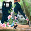 Turtle hawaii hibiscus legging + hollow tank combo HAC230401-Apparel-HG-S-S-Vibe Cosy™