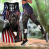 Cane corso black tattoos legging + hollow tank combo HAC030802S2