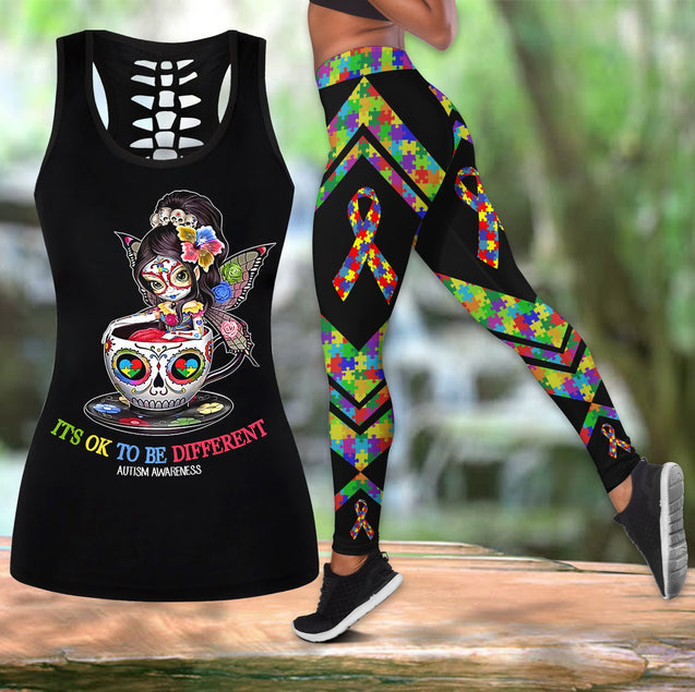 Autism it's ok to be different legging + hollow tank combo HAC110502-Apparel-HG-S-S-Vibe Cosy™