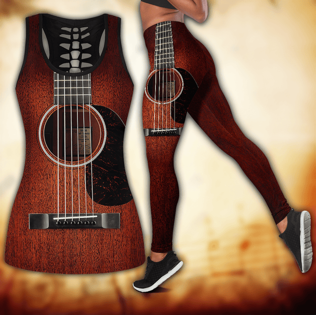 Wood Guitar Combo Tank + Legging-Apparel-HP Arts-S-S-Vibe Cosy™