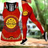 Aboriginal Boomerang And Lizard Pattern Legging + Hollow Tank Combo