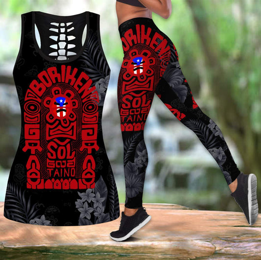Puerto Rico Red Sol Taino Combo Outfit QB06232003-Apparel-TQH-S-S-Vibe Cosy™