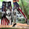 Husky tattoos legging + hollow tank combo HAC130801