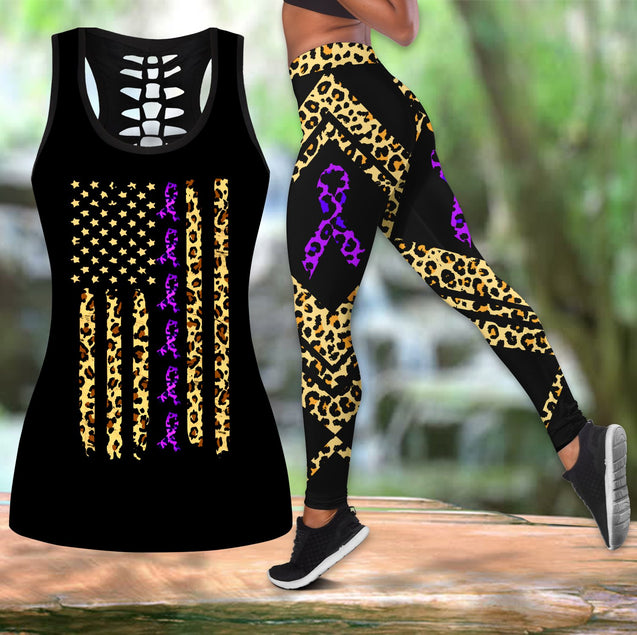 Fibromyalgia awareness leggings + hollow tank combo HAC070506-Apparel-HG-S-S-Vibe Cosy™