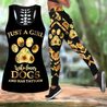 Sunflower girl loves dogs tattoos legging + hollow tank combo HAC140904