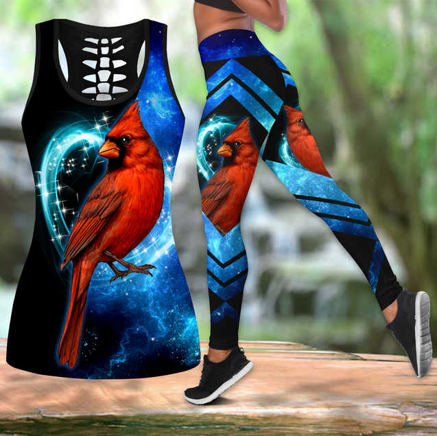 Cardinal Birds Blue Color Combo Legging + Tank HAC100804