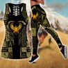 Wondeful Eagle Ancien Egypt tattoos Legging + Hollow tank combo for women