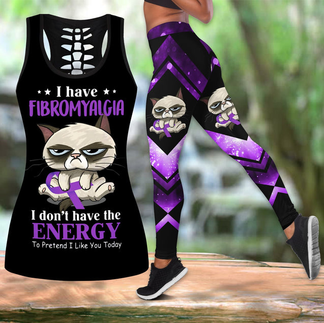 Fibromyalgia awareness leggings + hollow tank combo HAC070502-Apparel-HG-S-S-Vibe Cosy™