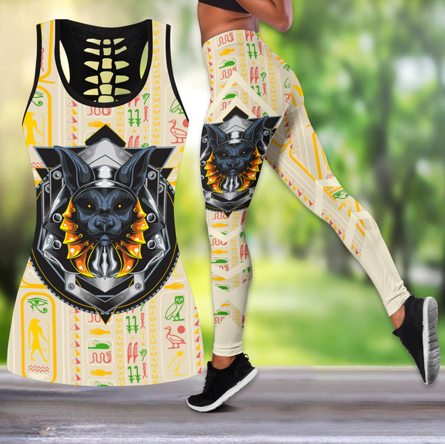 Pharaoh Ancient Black Cat legging + hollow tank combo