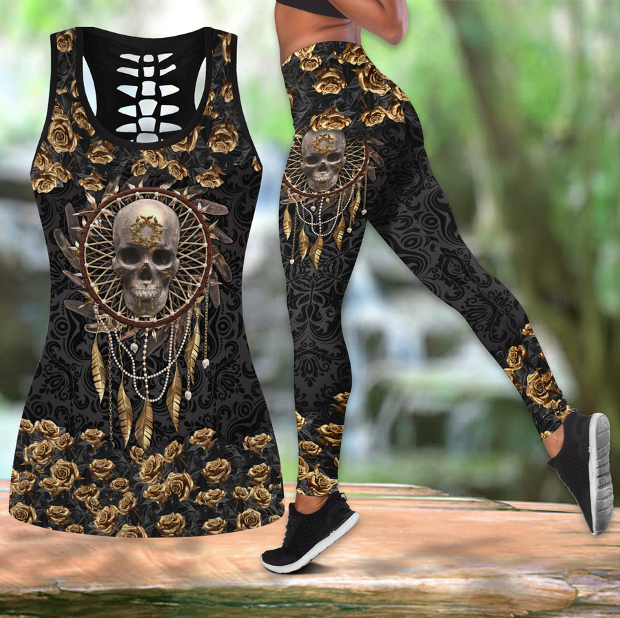 Skull And Rose tanktop & legging outfit for women JJ08062005-ML-Apparel-ML-S-S-Vibe Cosy™