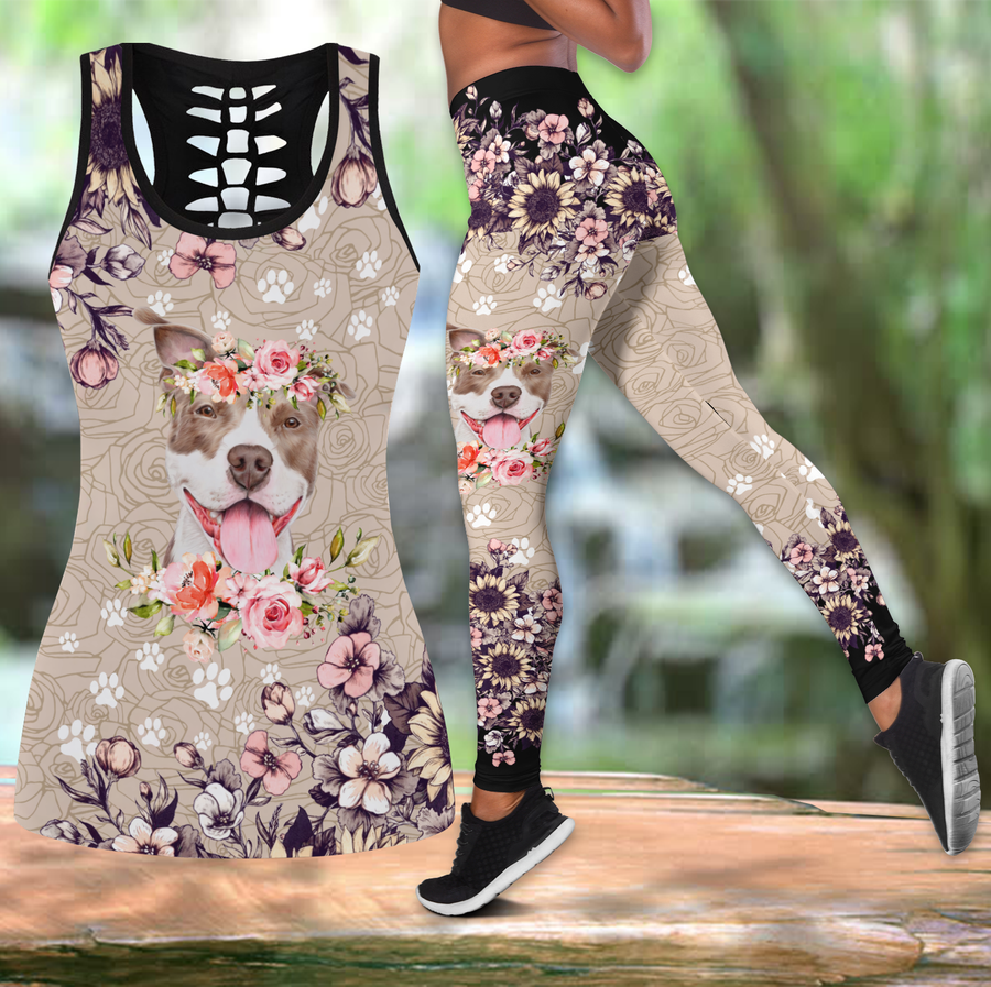 Pitbull Flower Crown Combo Tank + Legging TA032012-Apparel-TA-S-S-Vibe Cosy™