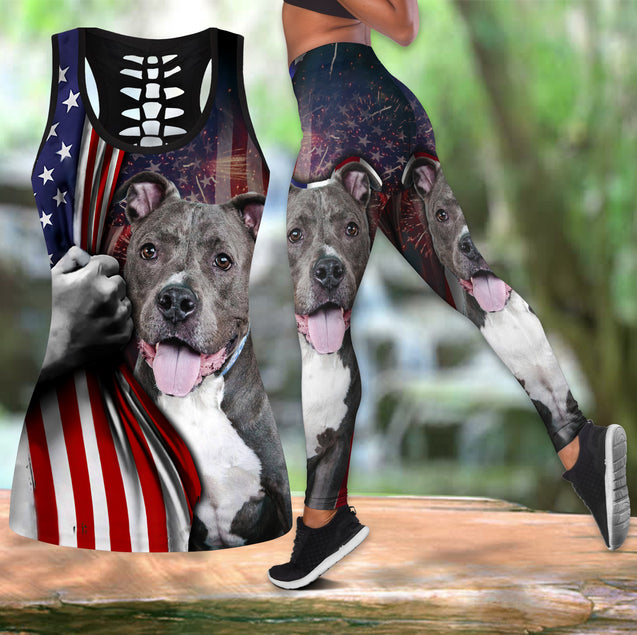 Pitbull America legging + hollow tank combo HAC030802S