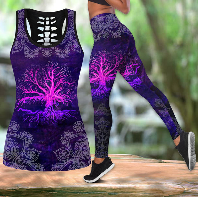 Tree of life legging + hollow tanktop combo HAC270302-Apparel-HG-S-S-Vibe Cosy™