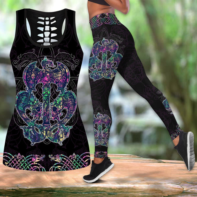 Mjolnir Odin tanktop & legging outfit for women-Apparel-PL8386-S-S-Vibe Cosy™