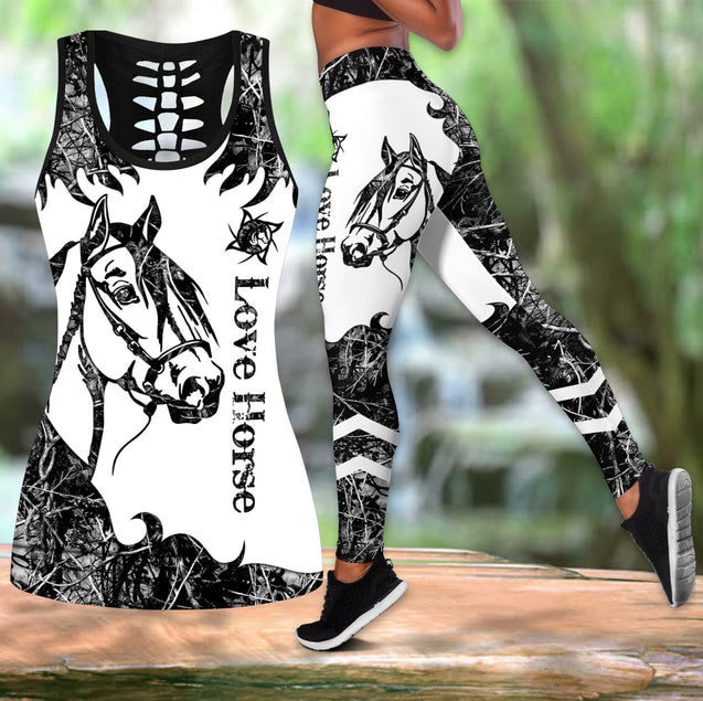 Love Horse Black Tatoo Combo Tank + Legging Pi31072003S2