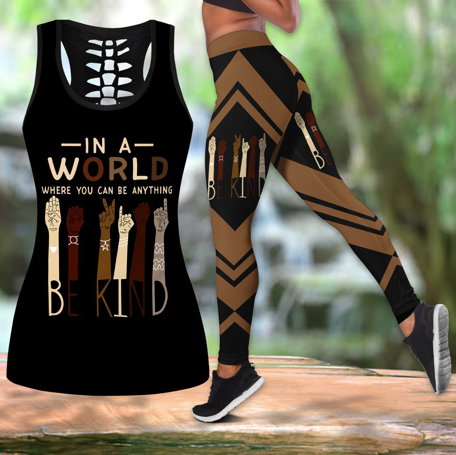 In a world where you can be anything, deaf legging + hollow tank combo HAC090503-Apparel-HG-S-S-Vibe Cosy™