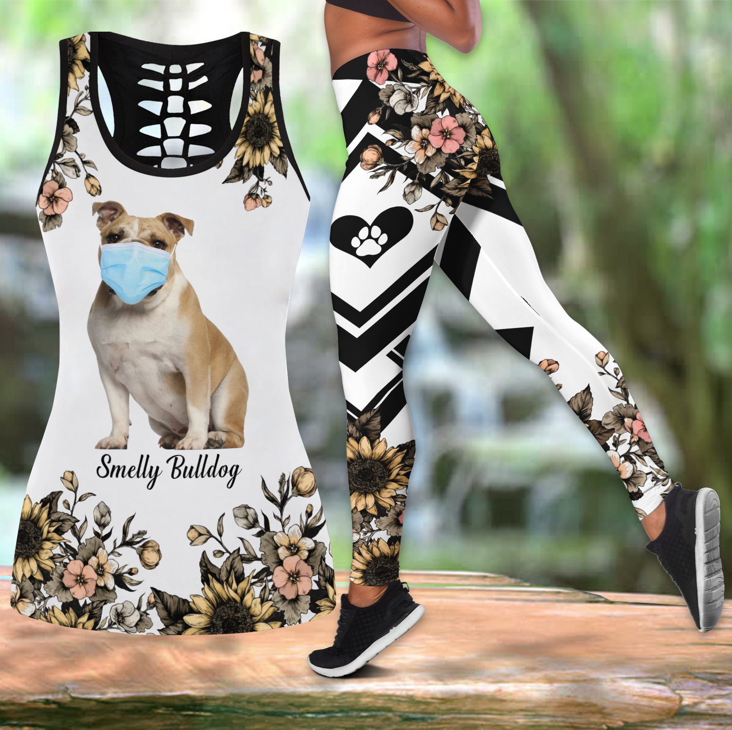 Smelly Bulldog Combo Tank top Legging Outfit for women PL280305-Apparel-PL8386-S-S-Vibe Cosy™