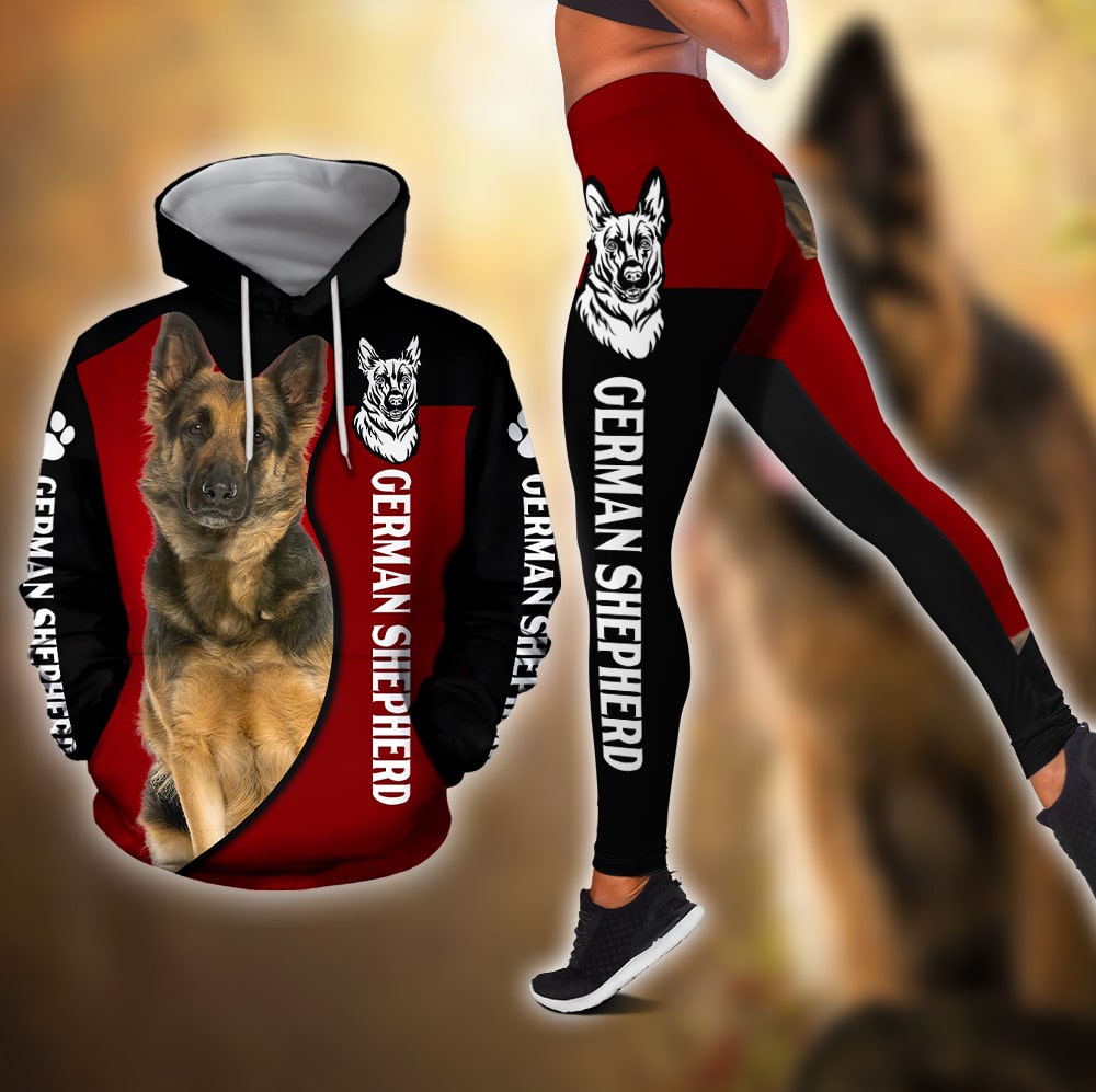 German Shepherd Sport Red combo hoodie + legging DL230919