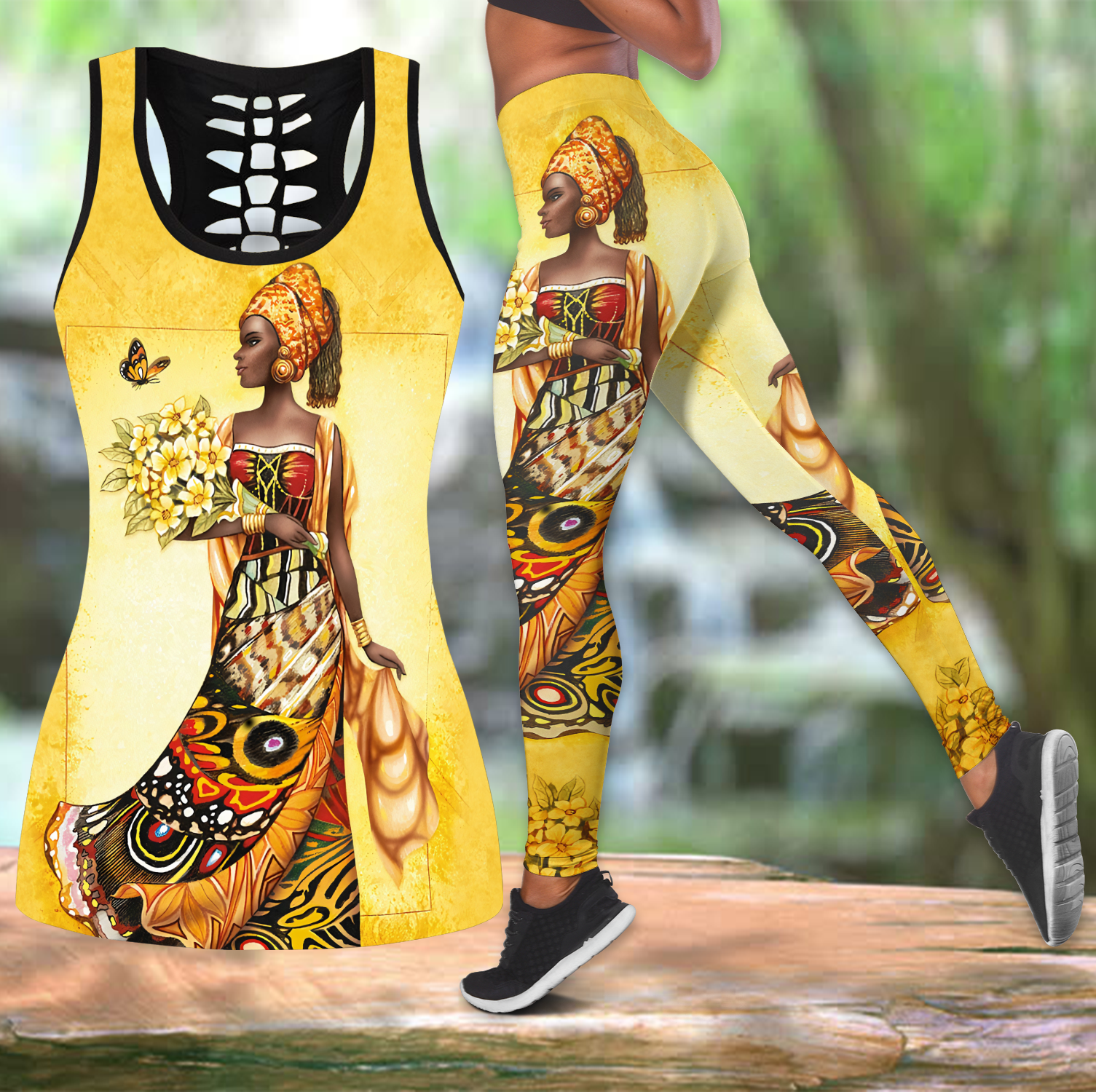 Beautiful African Girl Legging & Tank top-ML-Apparel-ML-S-S-Vibe Cosy™