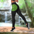 Polynesian Lion Head Green Legging & Tank top-ML-Apparel-ML-S-No Tank-Vibe Cosy™