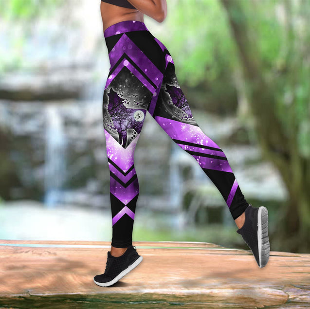 Fibromyalgia awareness leggings + hollow tank combo HAC070504-Apparel-HG-S-No tank-Vibe Cosy™