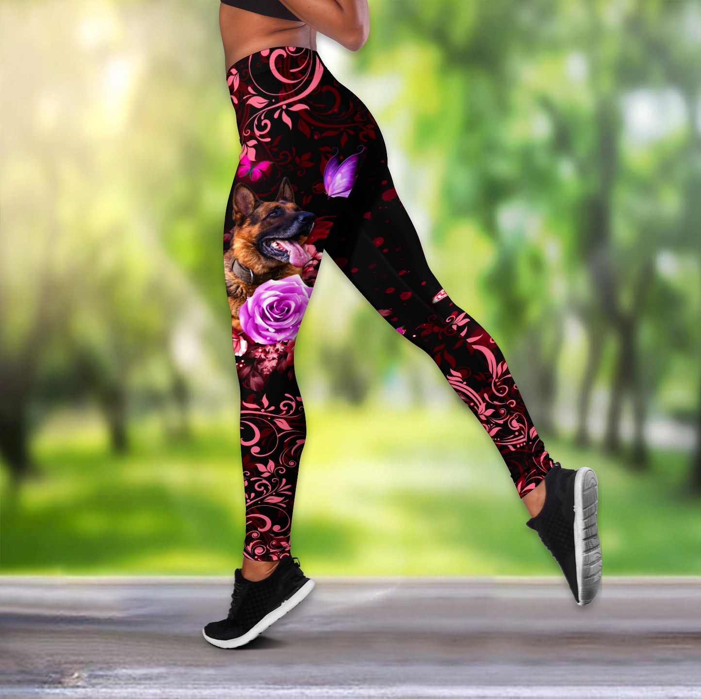 German Shepherd Red Butterfly Combo Tank + Legging Pi10092004S