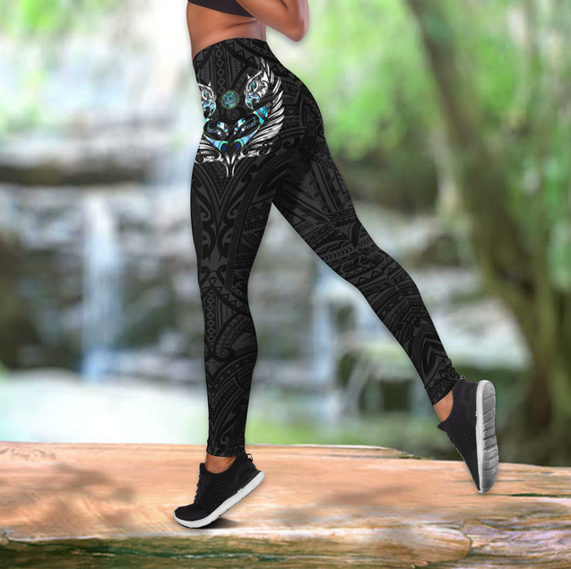 New zealand paua fern wing manaia tank top & leggings outfit for women-Apparel-PL8386-S-S-Vibe Cosy™