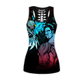 Amazing Polynesian Warrior 3D Tattoo Legging & Tank top ML