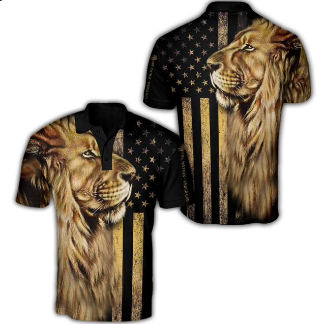 One Nation Under God - Lion Polo for Men and Women