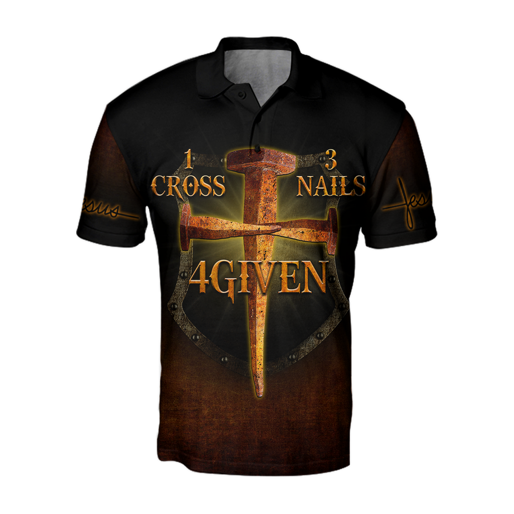 1 Cross 3 Nails 4 Given 3D All Over Printed Shirts For Men and Women Pi30062002-Apparel-TA-POLO-S-Vibe Cosy™