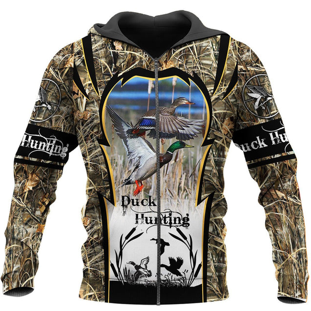 Mallard Duck Hunting 3D All Over Printed Shirts for Men and Women TT081108-Apparel-TT-Zipped Hoodie-S-Vibe Cosy™