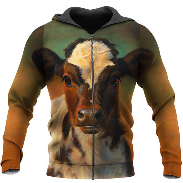 Love Cows 3D All Over Printed Shirts for Men and Women TT0109-Apparel-TT-Zipped Hoodie-S-Vibe Cosy™