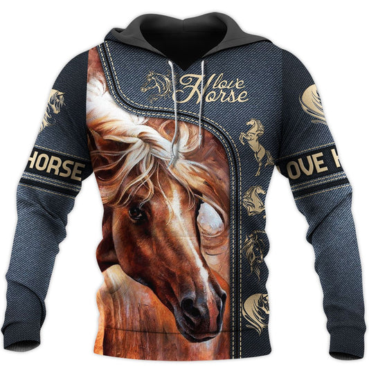 Love Horse 3D All Over Printed Shirts TA040903-Apparel-TA-Hoodie-S-Vibe Cosy™