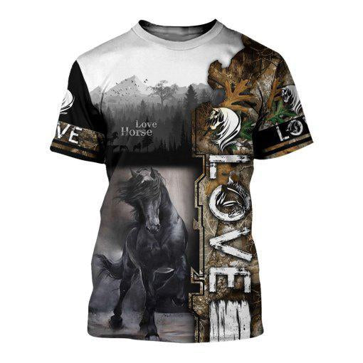 Love Horse 3D All over print for Men and Women shirt HR13-Apparel-TA-T-Shirt-S-Vibe Cosy™