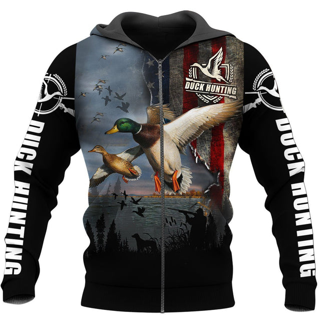 Mallard Duck Hunting 3D All Over Printed Shirts for Men and Women TT0007-Apparel-TT-Zipped Hoodie-S-Vibe Cosy™