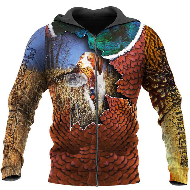 Pheasant hunting 3D Printed shirts TT070102-Apparel-TT-Zipped Hoodie-S-Vibe Cosy™