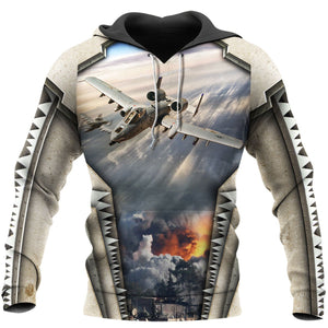 Air Force Aircraft A10 Thunderbolt II 3D All Over Printed Shirts for Men and Women TT180101-Apparel-TT-Hoodie-S-Vibe Cosy™