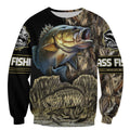 Bass Fishing 3D All Over Printed Shirts for Men and Women TT0038-Apparel-TT-Sweatshirts-S-Vibe Cosy™