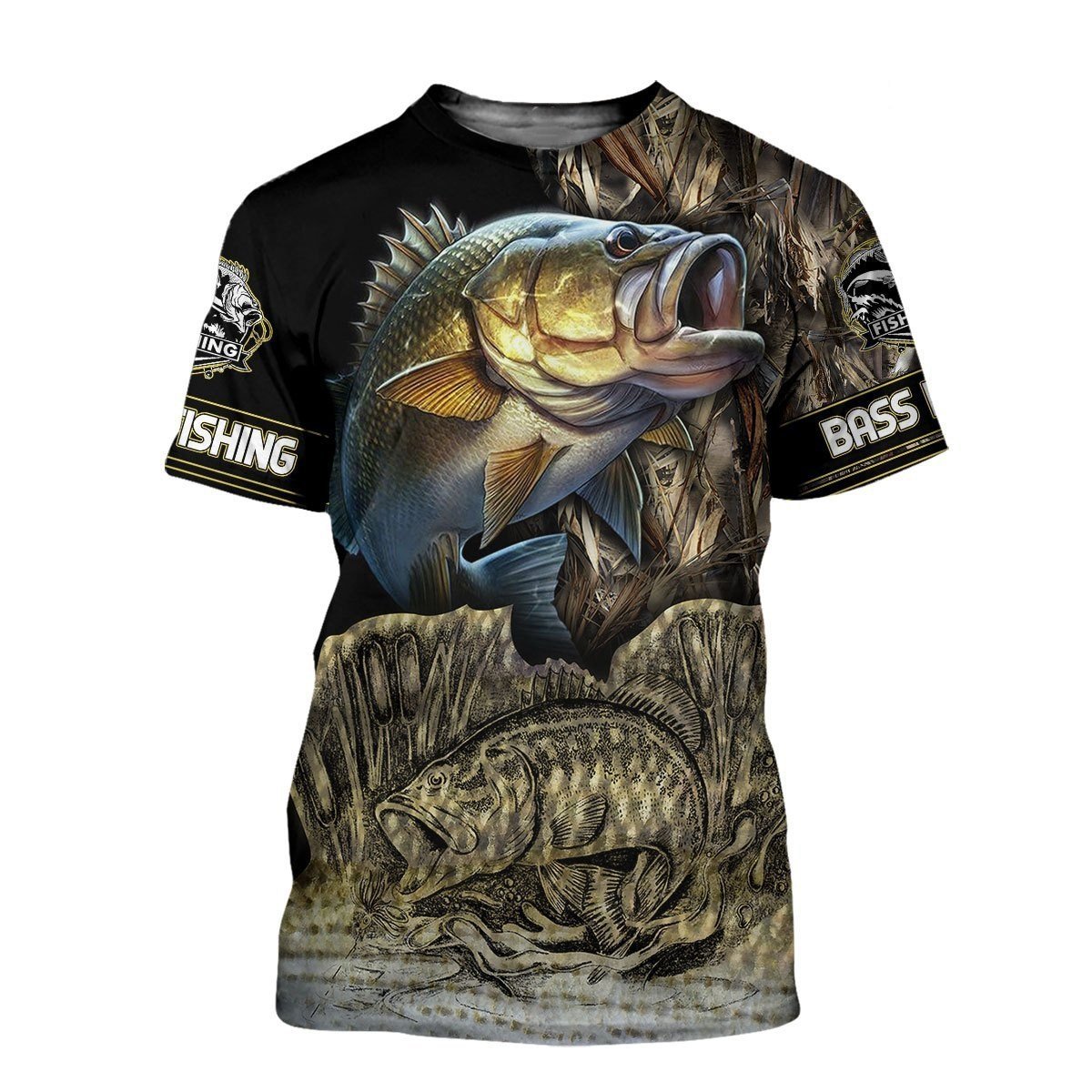 Bass Fishing 3D All Over Printed Shirts for Men and Women TT0038-Apparel-TT-T-Shirt-S-Vibe Cosy™