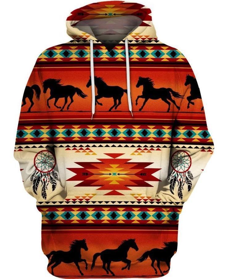 3D All Over Print Horse Hoodie NM120804-Apparel-NM-Hoodie-S-Vibe Cosy™