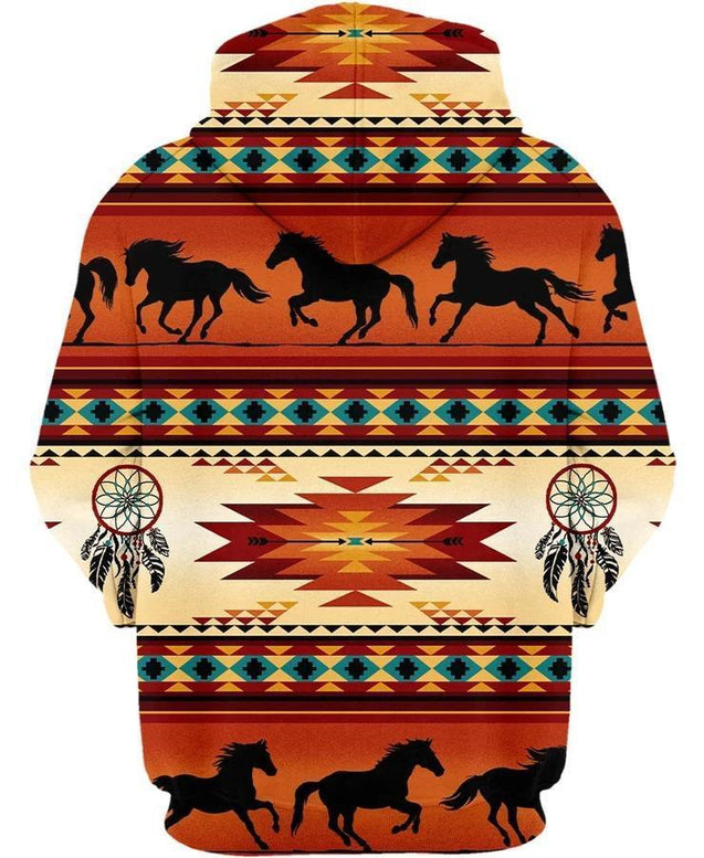 3D All Over Print Horse Hoodie NM120804-Apparel-NM-Hoodie-S-Vibe Cosy™