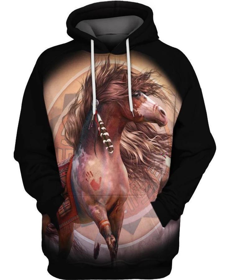 3D All Over Print Horse Hoodie NM120809-Apparel-NM-Hoodie-S-Vibe Cosy™