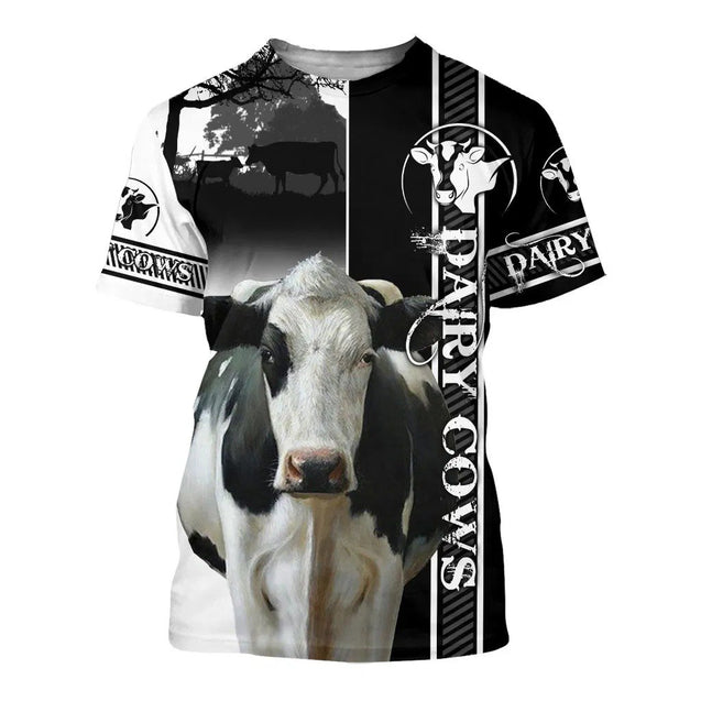 Dairy Cow Hoodie T-Shirt Sweatshirt for Men and Women NM121102-Apparel-NM-T-shirt-S-Vibe Cosy™