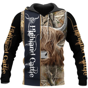 Highland Cattle Cow Hoodie T-Shirt Sweatshirt for Men and Women NM121105-Apparel-NM-Hoodie-S-Vibe Cosy™