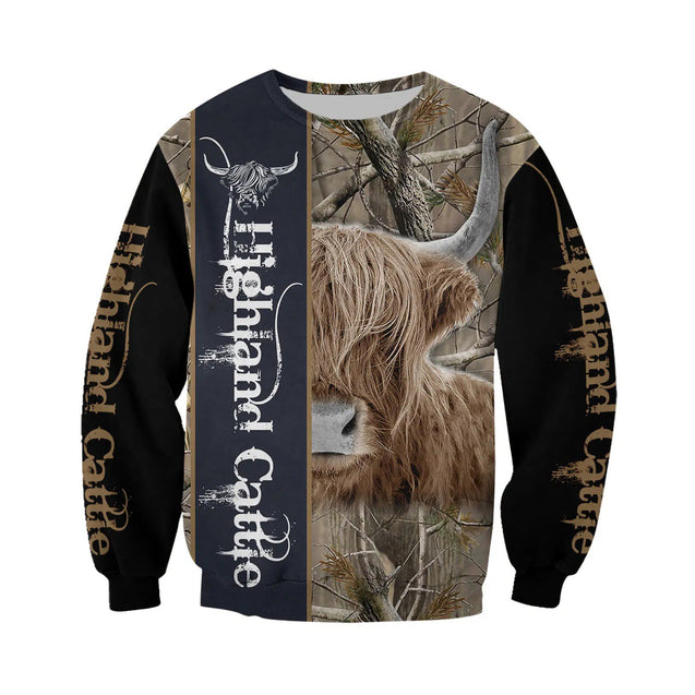 Highland Cattle Cow Hoodie T-Shirt Sweatshirt for Men and Women NM121105-Apparel-NM-Sweater-S-Vibe Cosy™