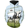 Dairy Cow Hoodie T-Shirt Sweatshirt for Men and Women NM121106-Apparel-NM-Zip hoodie-S-Vibe Cosy™