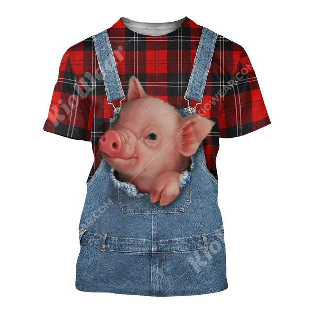 Lovely Pigs Hoodie T-Shirt Sweatshirt for Men and Women NM121114-Apparel-NM-T-shirt-S-Vibe Cosy™