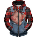Lovely Pigs Hoodie T-Shirt Sweatshirt for Men and Women NM121114-Apparel-NM-Zip hoodie-S-Vibe Cosy™