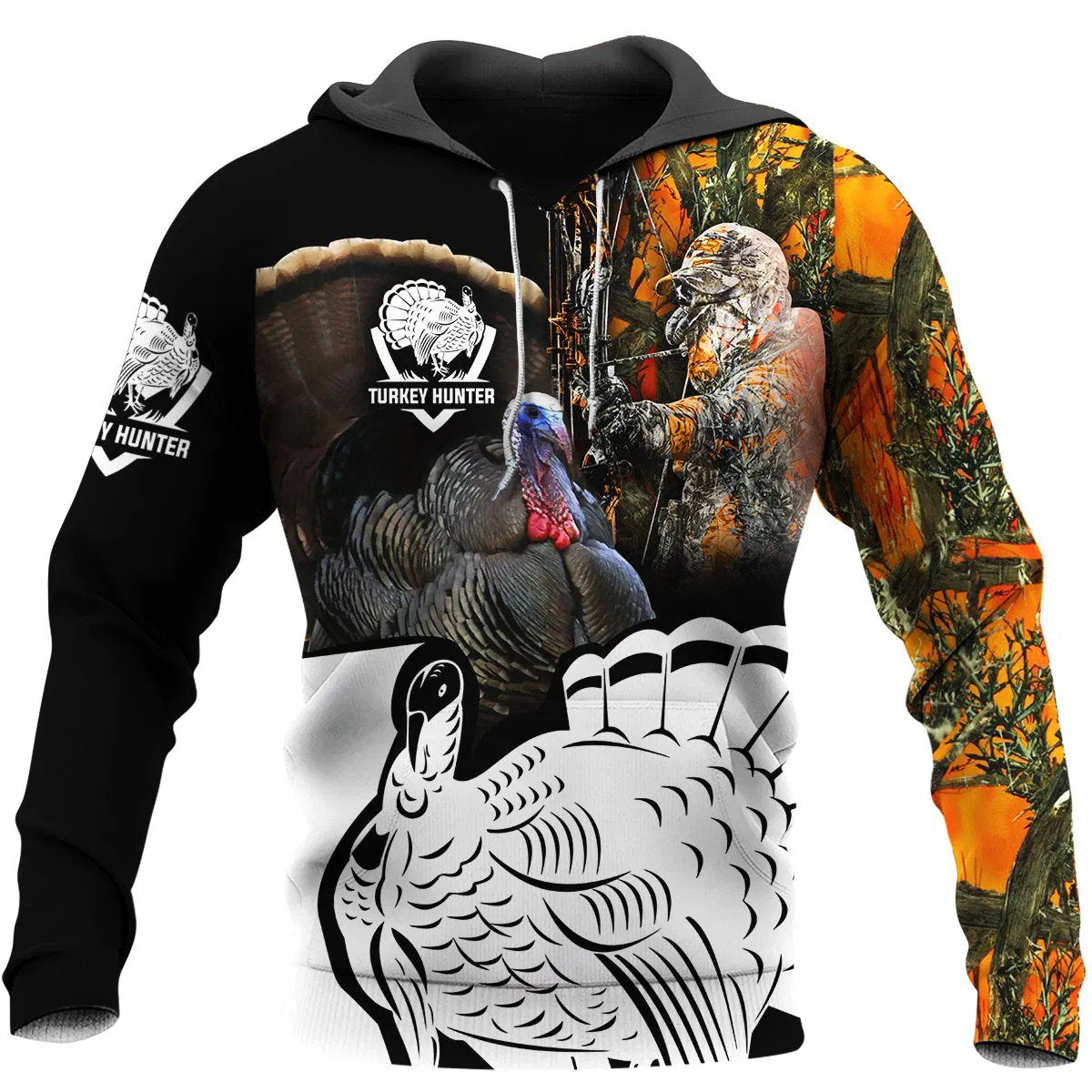 Camo Turkey Hunting Hoodie T-Shirt Sweatshirt for Men and Women NM151101-Apparel-NM-Hoodie-S-Vibe Cosy™